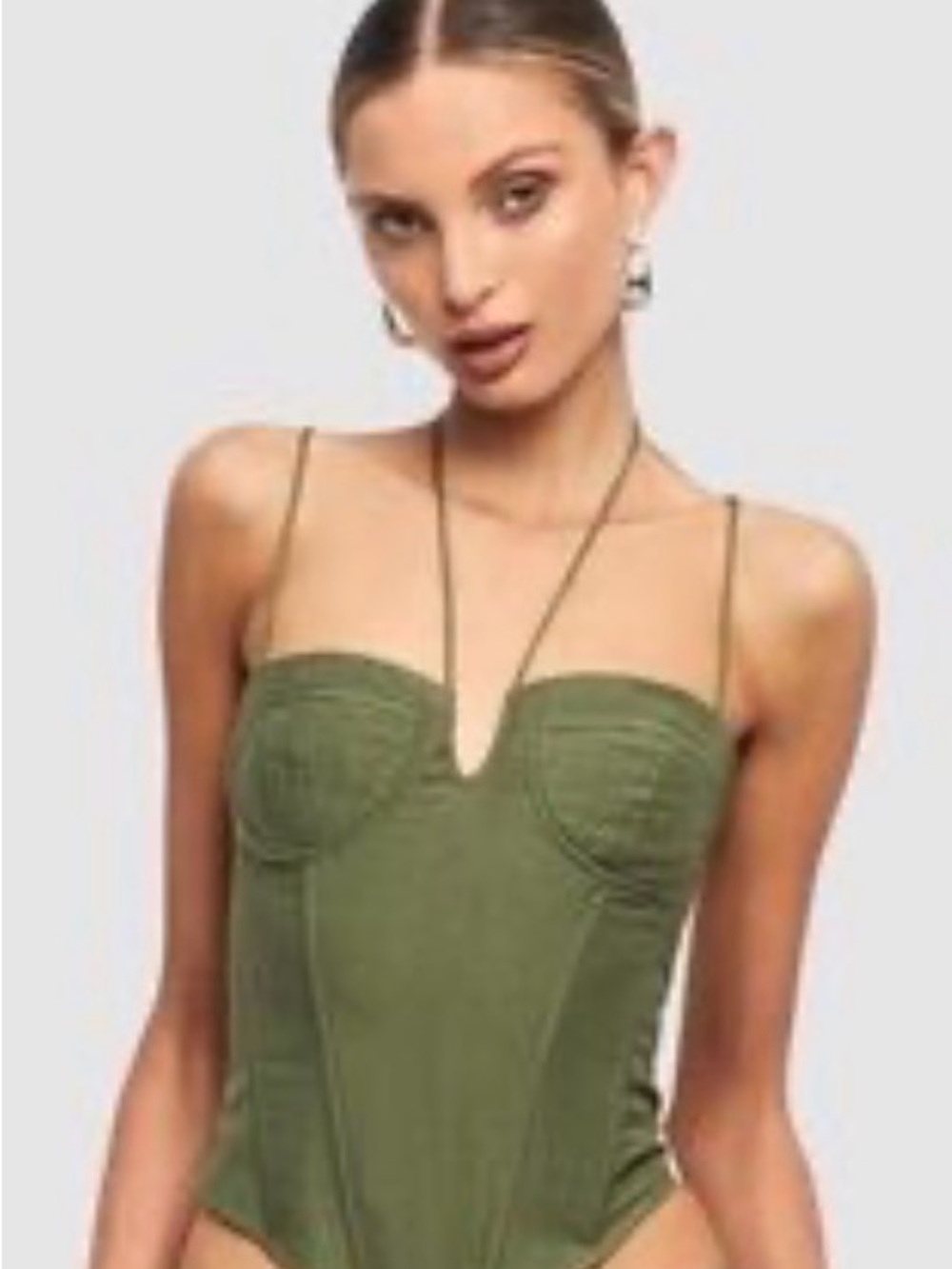 LIONESS del gato corset top in khaki color / never worn